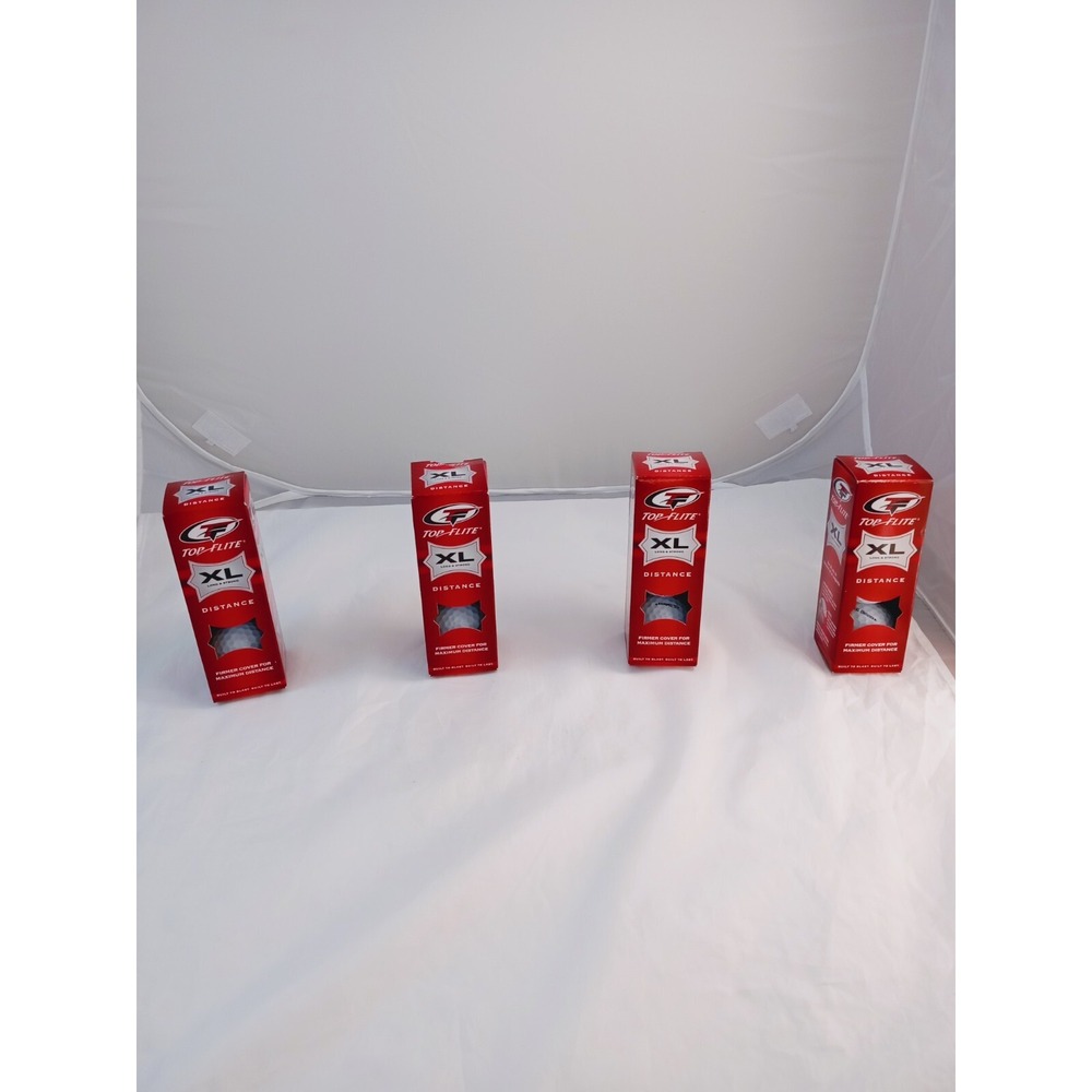 Top Flite XL Long & Strong Distance Golf Balls Lot of 4 Boxes of 3 Each (12 Tota
